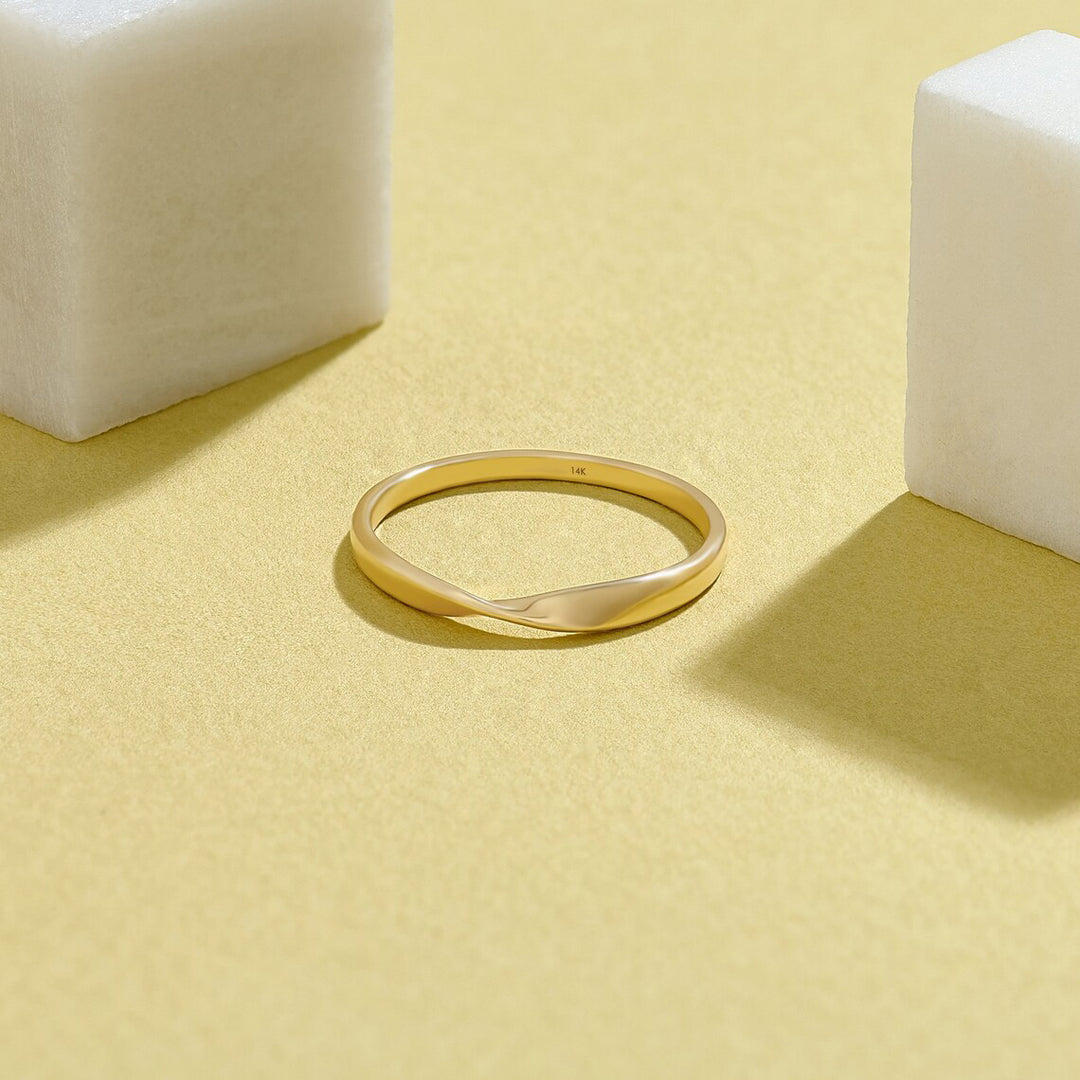 Gold Twisted Wedding Band 14k