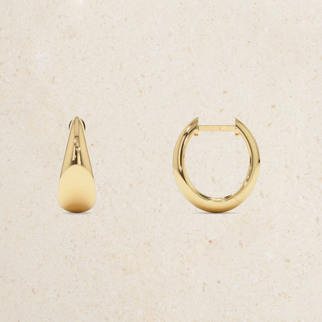 14k Gold Teardrop Hoop Earrings