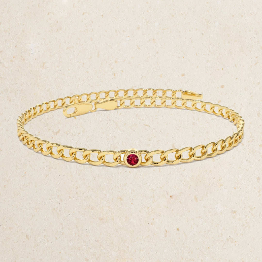 14k 3MM Miami Gold Curb Link Chain Bracelet