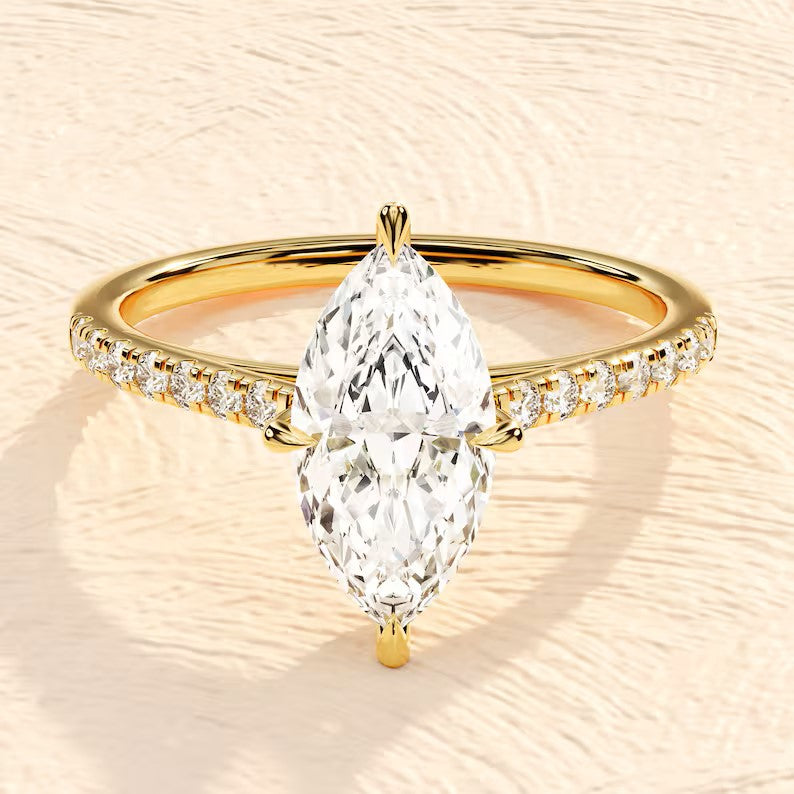 Marquise Moissanite Engagement Ring