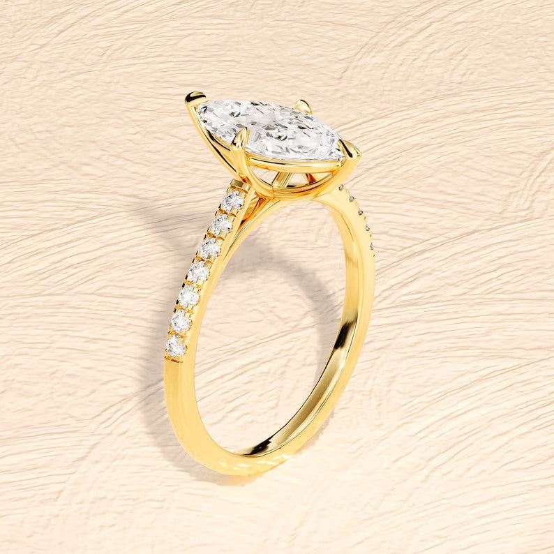 Marquise Moissanite Engagement Ring
