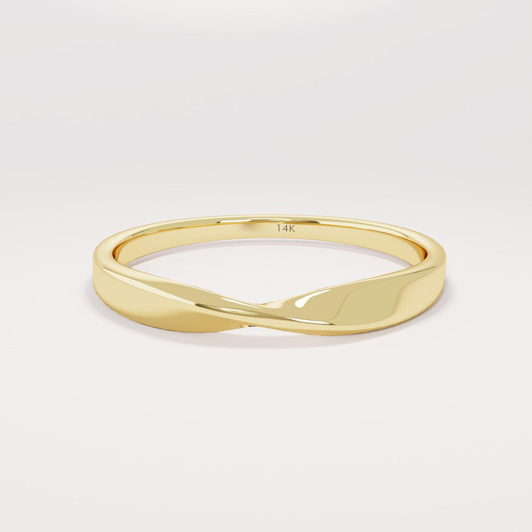 Gold Twisted Wedding Band 14k