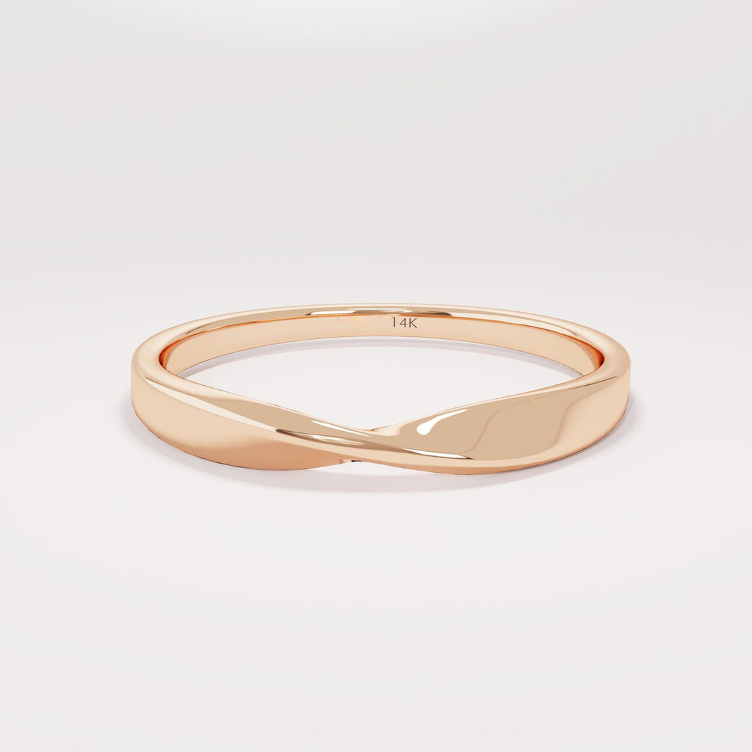 Gold Twisted Wedding Band 14k