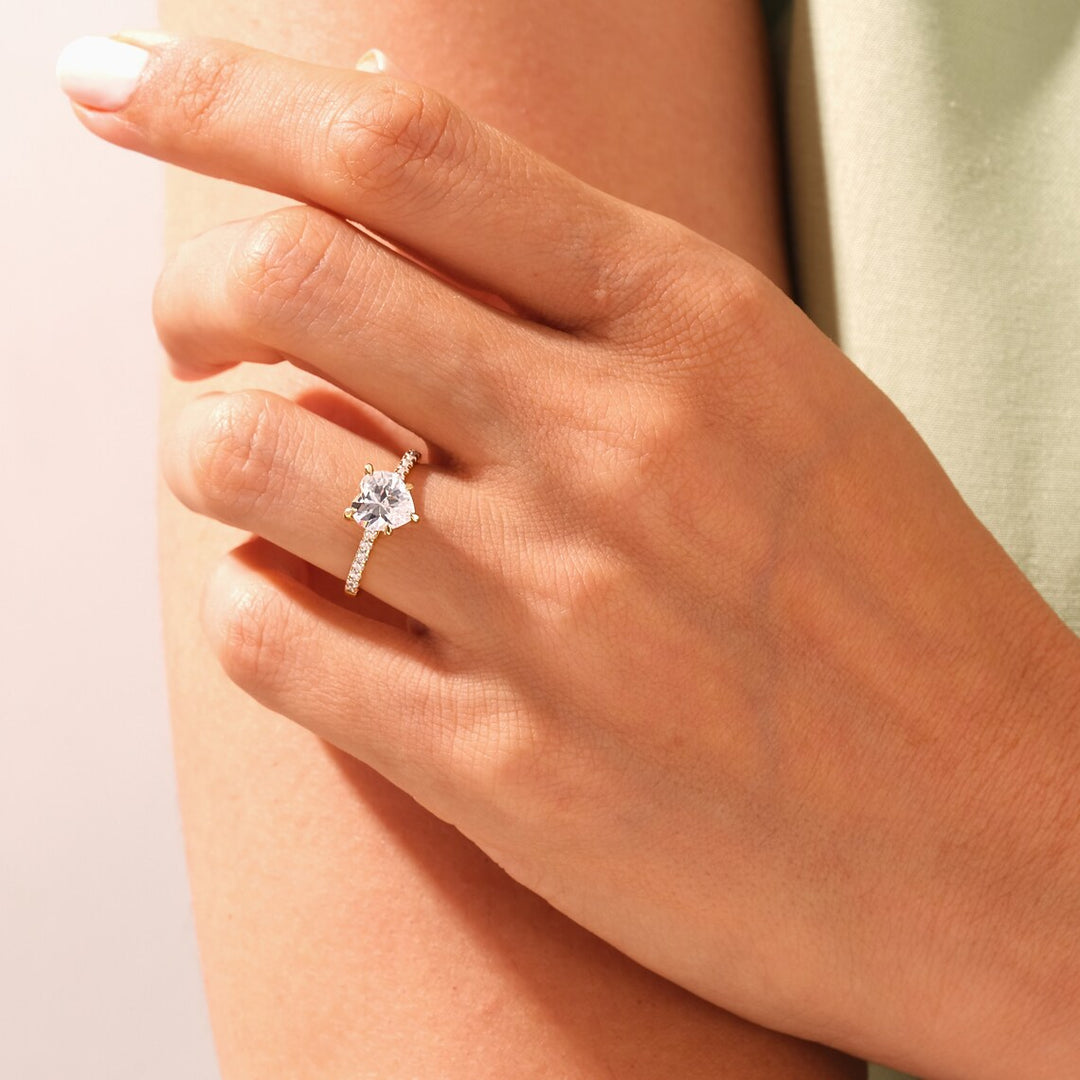 1.50 CT Heart Engagement Ring