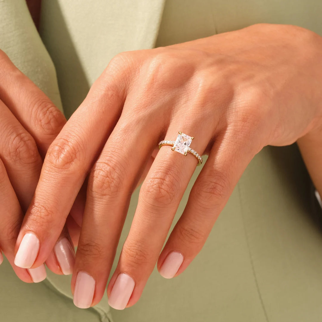 Radiant Moissanite Engagement Ring