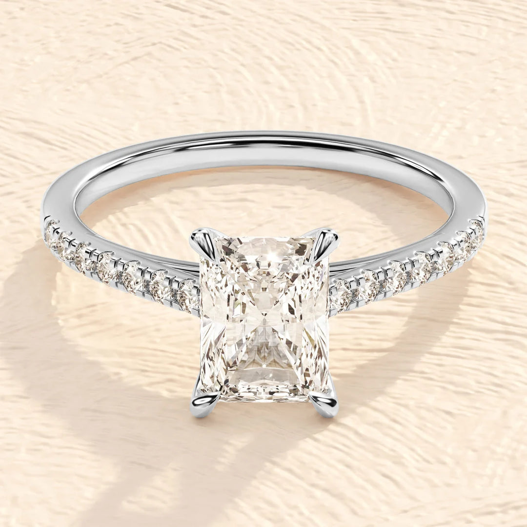 Radiant Moissanite Engagement Ring