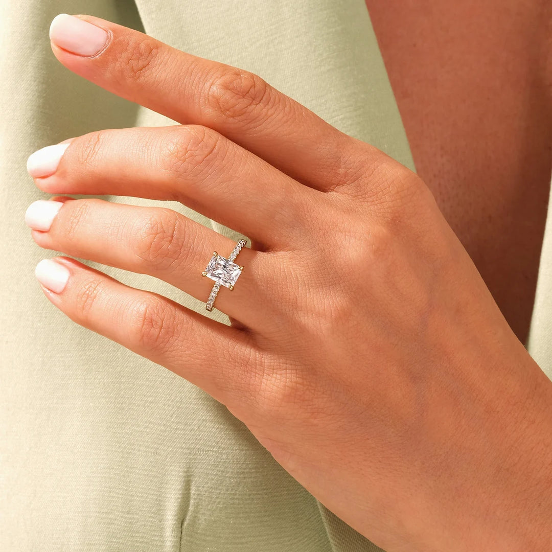 Radiant Moissanite Engagement Ring