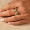 Diamond Connected Stacker Gold Linked Spinner Ring