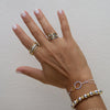 Diamond Connected Stacker Gold Linked Spinner Ring