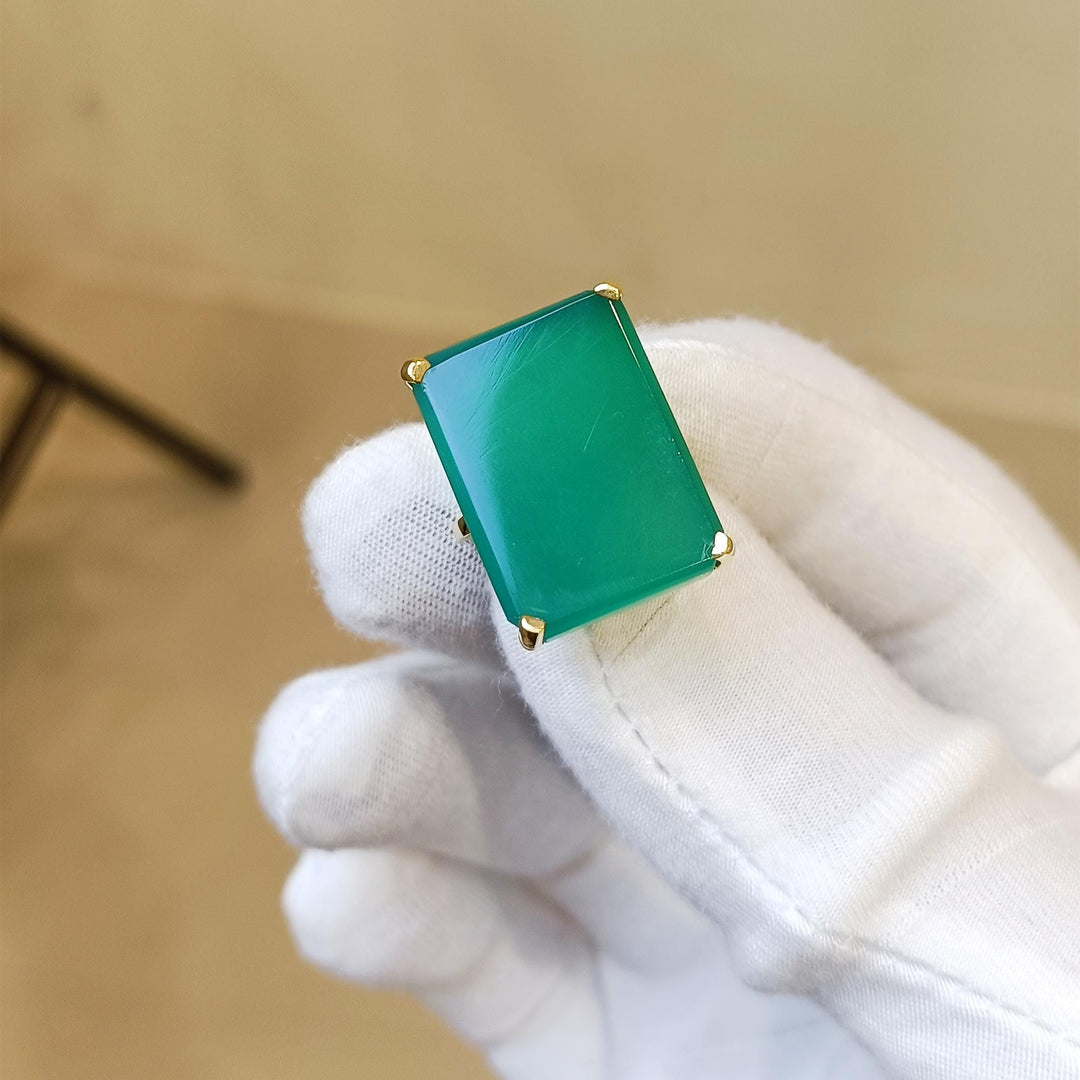 100% Glowing Genuine Emerald Ring, Minimalist Small Dainty, Natural Emerald Ring with Exotic Neon Color & Glow 925 Sterling Silver
