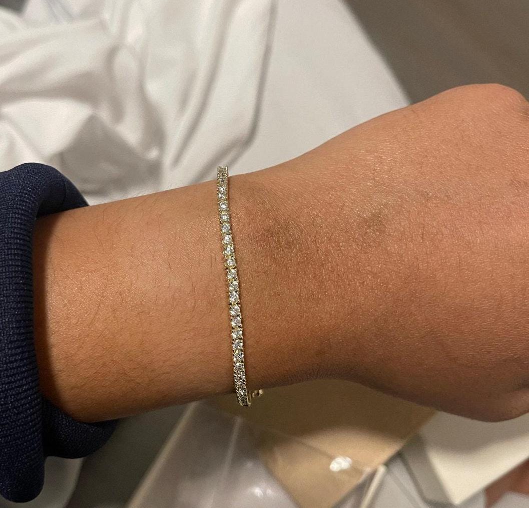Tennis Bracelet, Gold Tennis Bracelet, Cubic Zirconia Tennis Bracelet, Dainty Bracelet, Diamond Bracelet, Gift for Her, Minimalist Bracelet