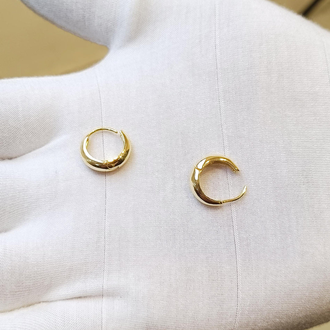 Round Hoop Thick Earring Basic Statement Earrings Round Gold Huggie Earring Chunky Hoop Earring Circle Loop Huggie Minimalist Gifts