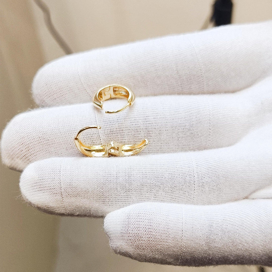 Round Hoop Thick Earring Basic Statement Earrings Round Gold Huggie Earring Chunky Hoop Earring Circle Loop Huggie Minimalist Gifts