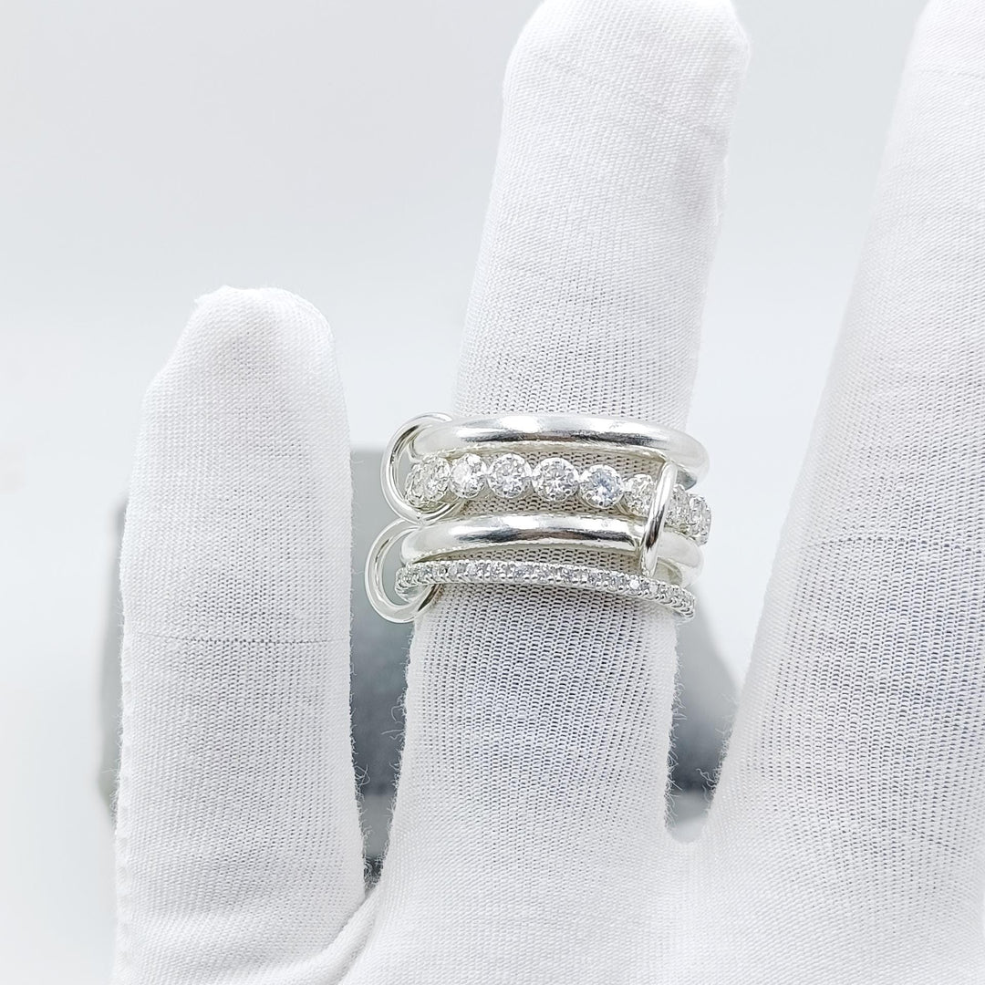 14KGF Gold Multi Link Connected Ring, Chunky Gold Ring, Gold Ring Set, Eternity Statement Ring, Interlocking Ring, 1/20 14K Stamped
