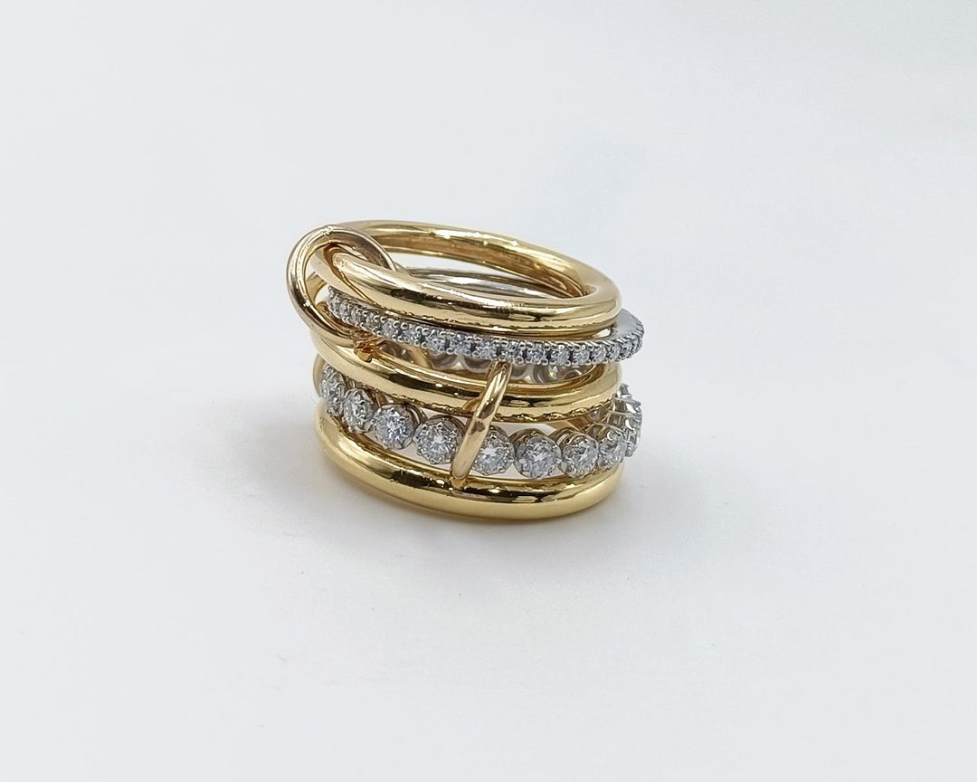 14KGF Gold Eternity Multi Link Connected Ring, Circle Plain Eternity Ring 14KGF Gold Eternity Multi Link Connected Ring, Two Tone rings
