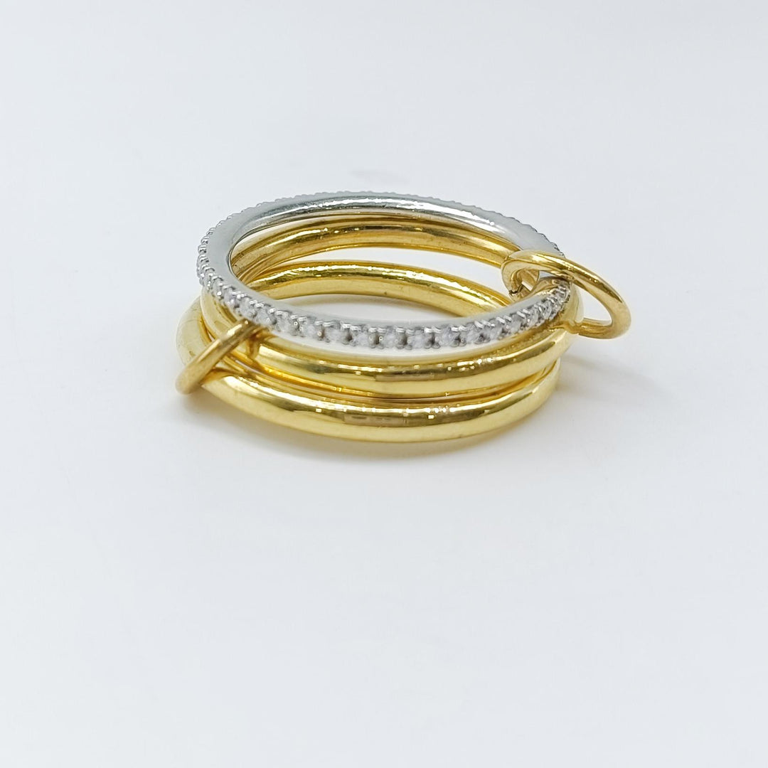 14KGF Gold Multi Link Connected Ring Chunky Gold Ring Gold Ring Set Eternity Statement Ring Maximalist Ring Interlocking Ring
