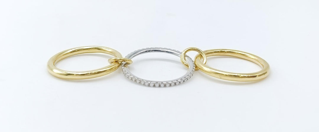 New Sia Ring 14KGF Gold Multi Link Connected Ring Chunky Gold Ring Gold Ring Set Eternity Statement Maximalist Interlocking Ring