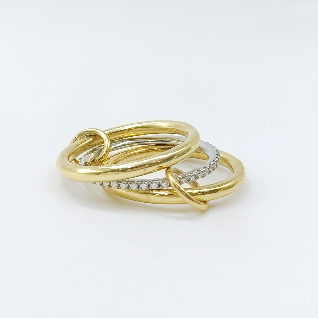 New Sia Ring 14KGF Gold Multi Link Connected Ring Chunky Gold Ring Gold Ring Set Eternity Statement Maximalist Interlocking Ring