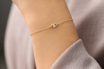 Load image into Gallery viewer, Evil Eye Diamond Bracelet in 14k Gold Good Luck Charm Bracelet And Friendship Bracelet
