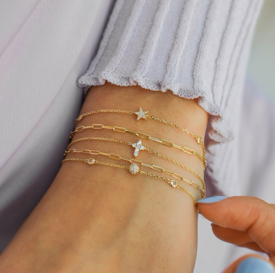 14K Gold Paperclip Bracelet