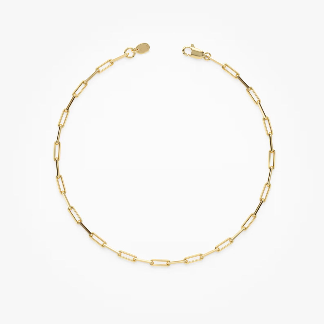 14K Gold Paperclip Bracelet