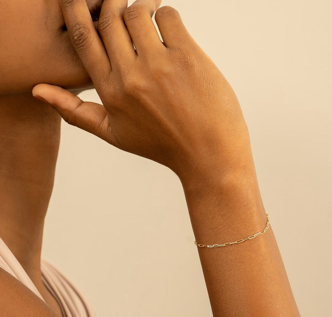14K Gold Paperclip Bracelet