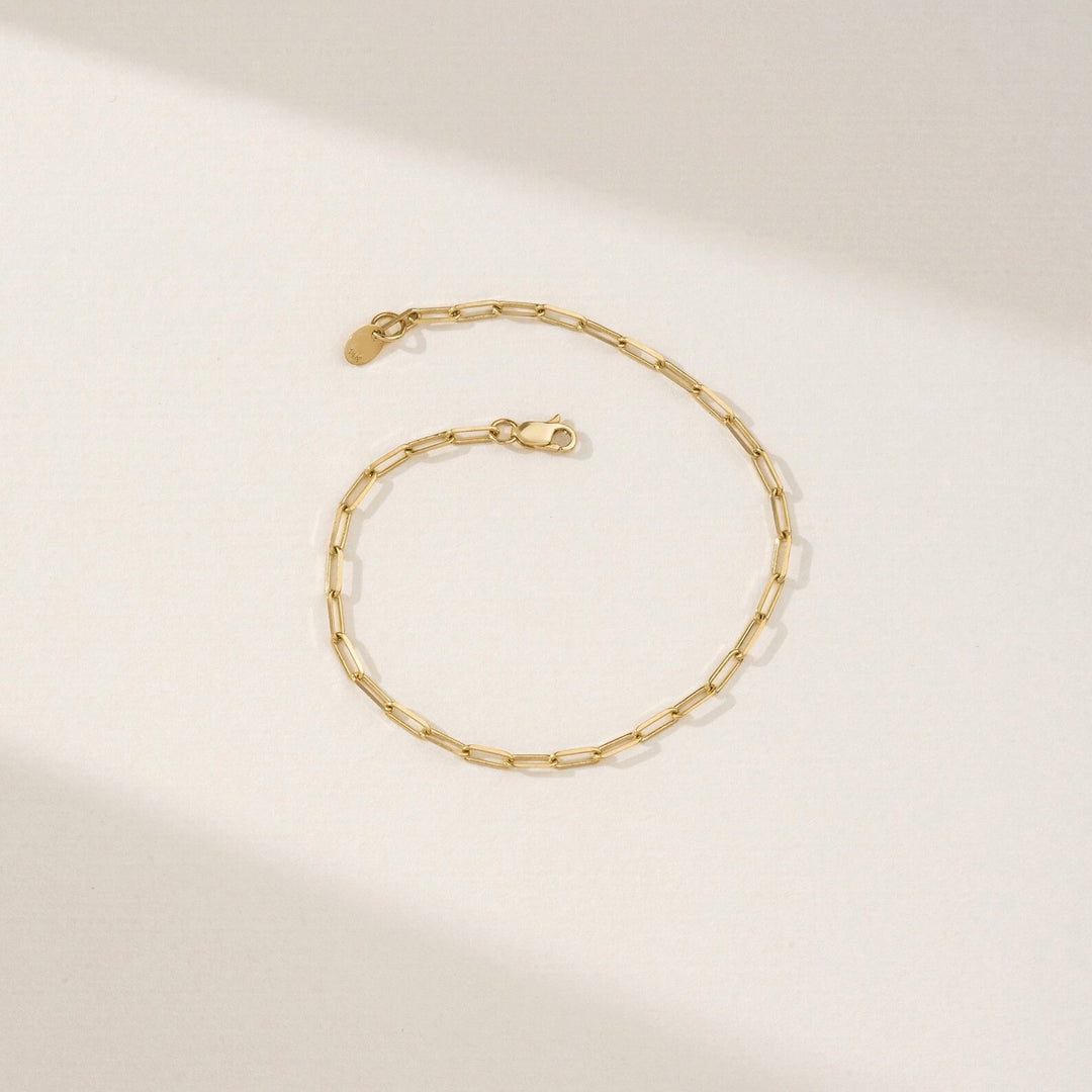 14K Gold Paperclip Bracelet