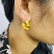 925 Silver Earring Dainty gold Huggie hoops, Big Hammered Gold Hoop Earring, Fashion Earlobe Earring,  Wear Piercing Earring, Hoop Earring