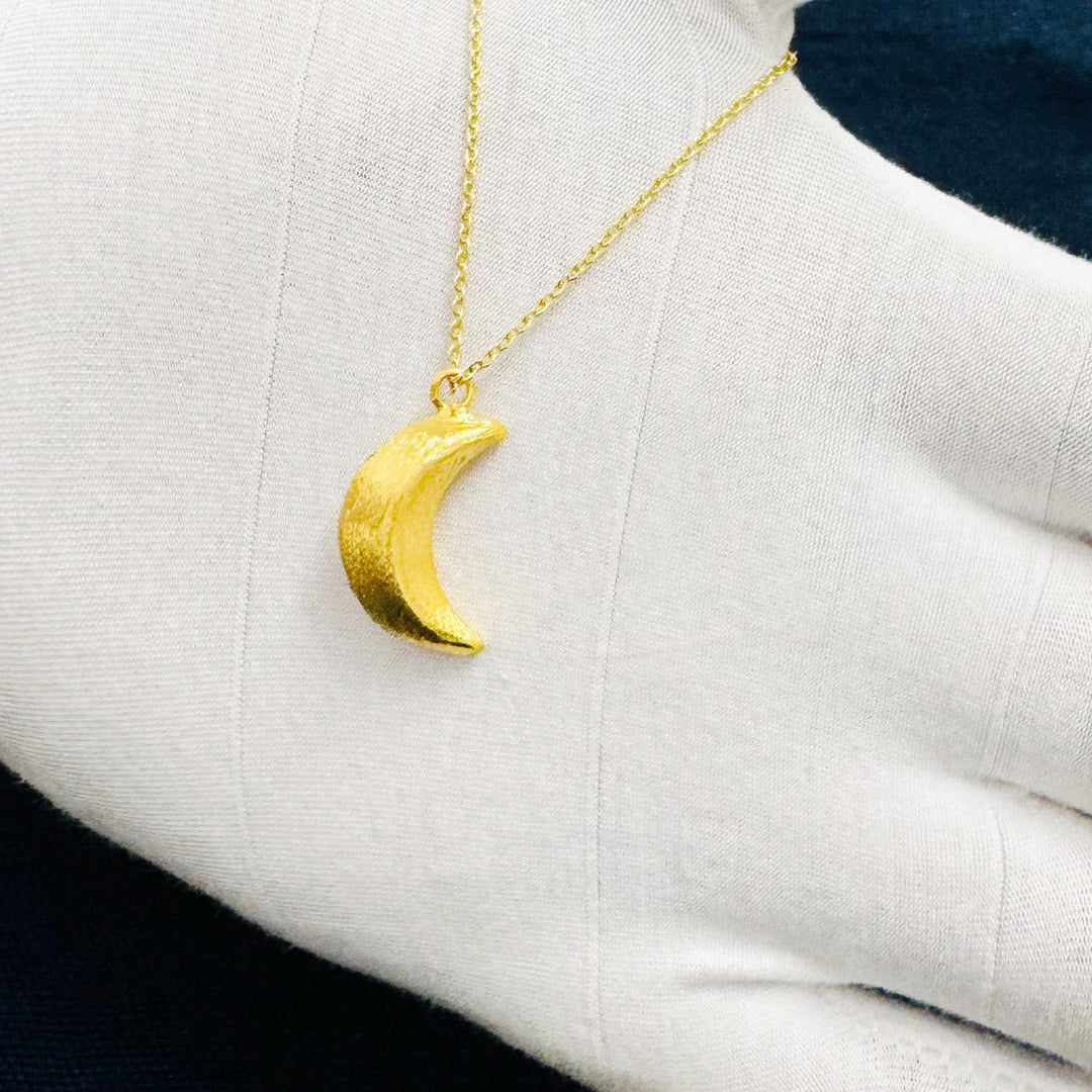 925 Silver Moon Necklace Jewellery, Dainty Crescent Necklace, Gift for Mom Wife Girlfriend Tiny initial Charm Christmas Gift Moon Pendant