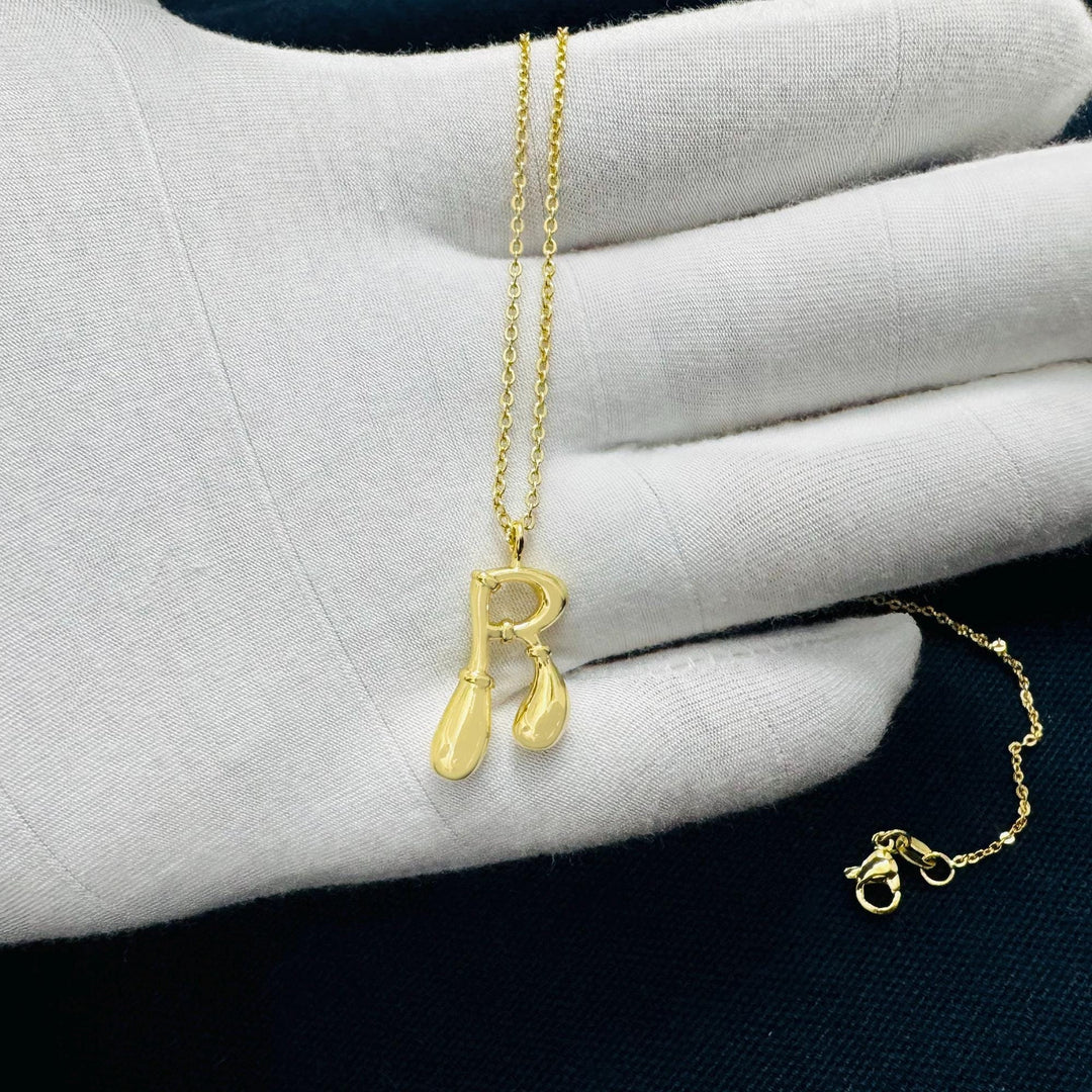 14K Gold Two Interlocking Special Custom Design Letter Pendant, Two Initials Pendant, Initial Letter Charm A-Z Pendant