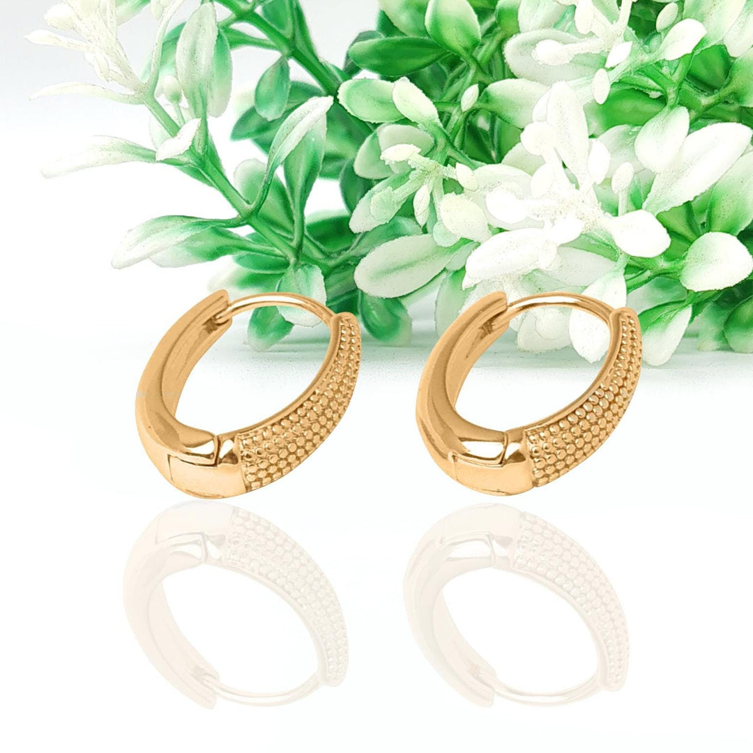 14K Gold Bail Hoop Earrings, Thick Hoop Earrings Women, Huggie Hoop Earrings, Waterproof Earrings, Handmade Earrings, Bail Hoop Earring