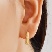 14K Gold Bail Hoop Earrings, Thick Hoop Earrings Women, Huggie Hoop Earrings, Waterproof Earrings, Handmade Earrings, Bail Hoop Earring