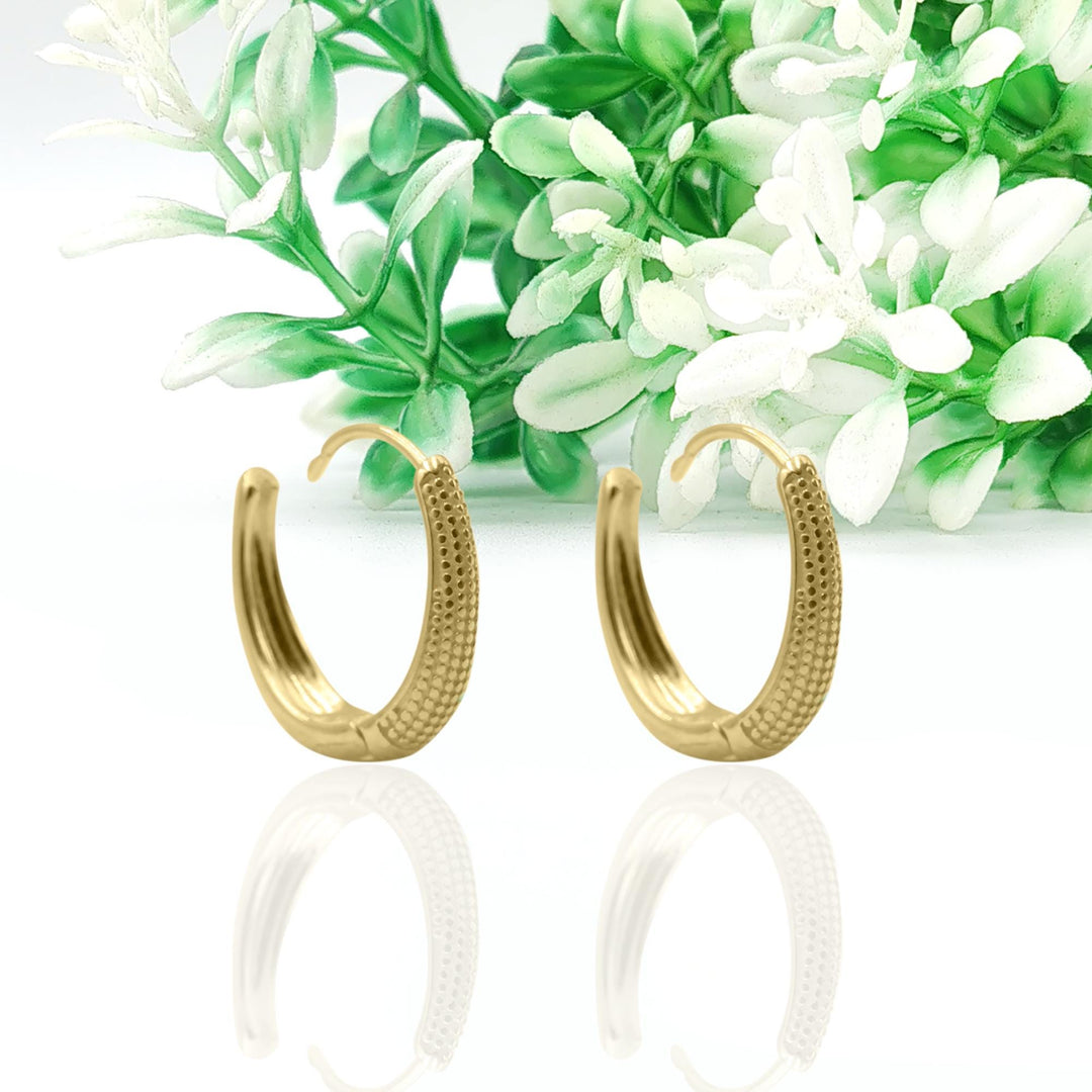 14K Gold Bail Hoop Earrings, Thick Hoop Earrings Women, Huggie Hoop Earrings, Waterproof Earrings, Handmade Earrings, Bail Hoop Earring