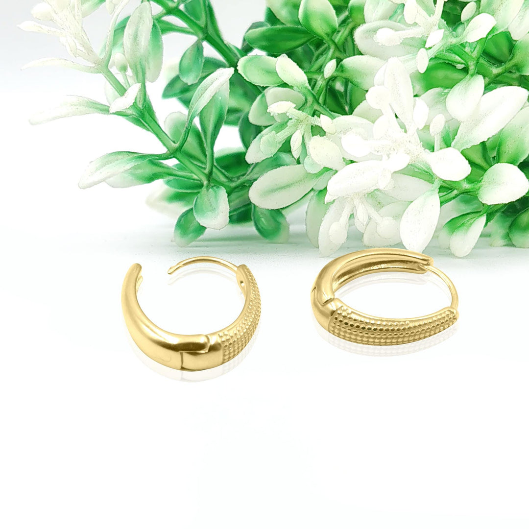 14K Gold Bail Hoop Earrings, Thick Hoop Earrings Women, Huggie Hoop Earrings, Waterproof Earrings, Handmade Earrings, Bail Hoop Earring