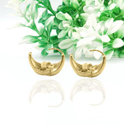 14K Gold Hoop Earrings Small Hoop Earrings, Chunky Hoop Earrings Statement Earrings, Dainty Leave Earrings, Open Huggie Hoop Earrings