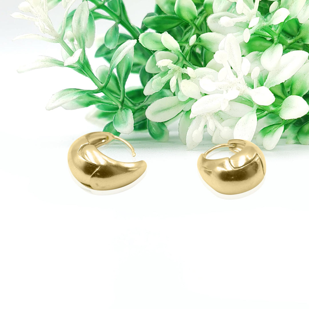 14K Gold Hoop Earrings Small Hoop Earrings, Chunky Hoop Earrings Statement Earrings, Dainty Leave Earrings, Open Huggie Hoop Earrings