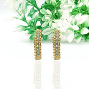 14K Gold Dainty Star Huggie Hoop Earring Dainty North Huggie Earring Small Hoop Earring Tiny Square Huggie Hoop Dainty Bezel Crystal Earring