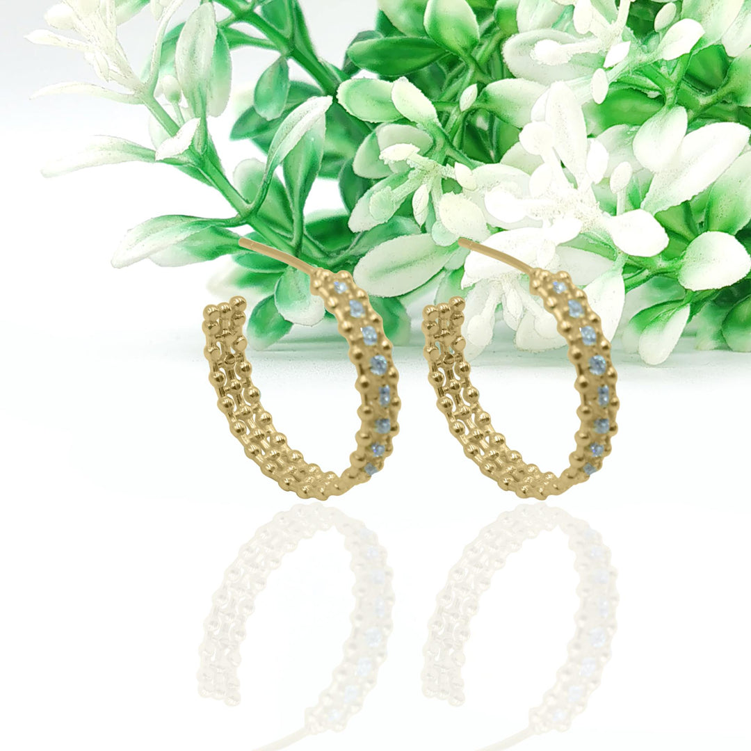 14K Gold Dainty Star Huggie Hoop Earring Dainty North Huggie Earring Small Hoop Earring Tiny Square Huggie Hoop Dainty Bezel Crystal Earring