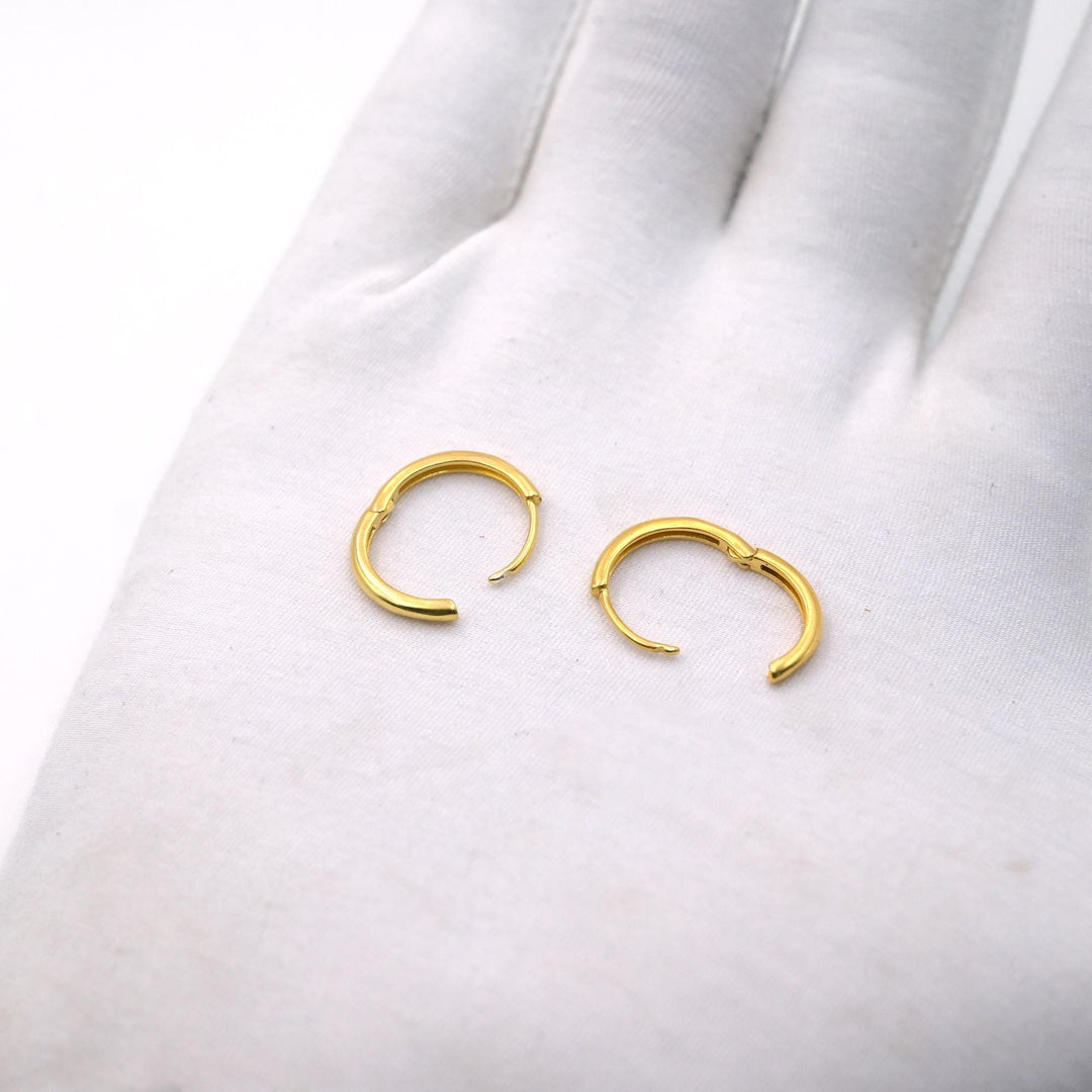 14K Gold Golden Twist Hoop Twisted Huggie Earring Round Hoop Earring Classic Hoop Earring Twist Hoop Twist Huggie Earring Round Hoop Earring