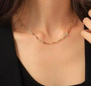 14k Solid Gold Fancy Paperclip Chain, 14k Gold Paperclip Bracelet, 14k Real Gold Paperclips Necklace, 14k Gold Chain For Mans And Woman's