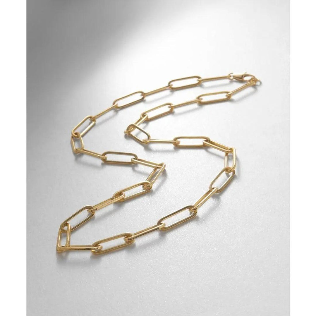 14k Solid Gold Fancy Paperclip Chain, 14k Gold Paperclip Bracelet, 14k Real Gold Paperclips Necklace, 14k Gold Chain For Mans And Woman's