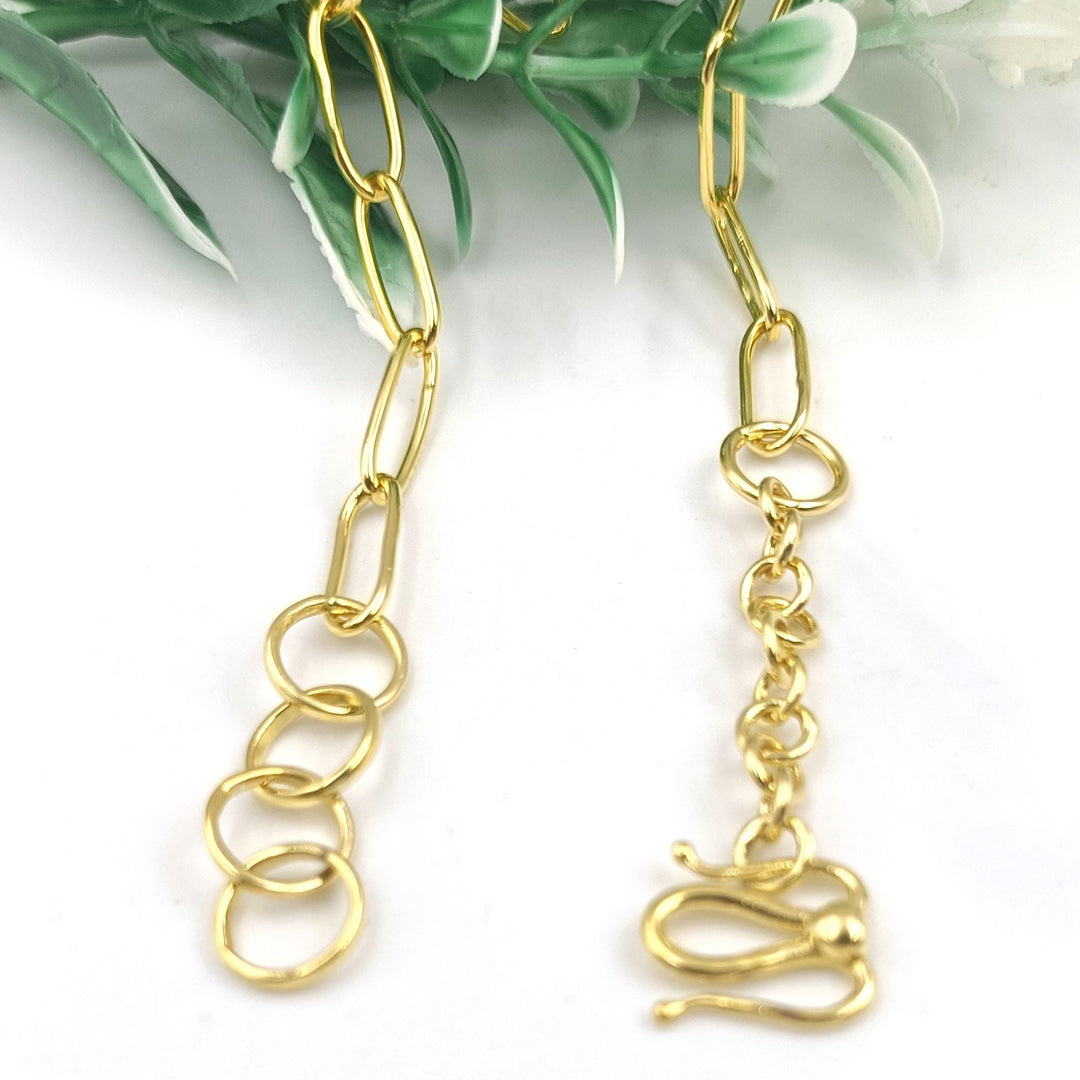 14K solid Yellow Gold Plated Oval Cable Chain Necklace, Layering Gold Necklace, Link Statement Necklace, Plain Gold Necklace, Necklace Charm