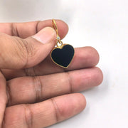 14K Gold Plated Hoop Earrings, Dangle Heart Earrings, Dangling Earrings, Birthstone Earrings, Christmas Gift, Hoop Earring by BAWREETEXTILES