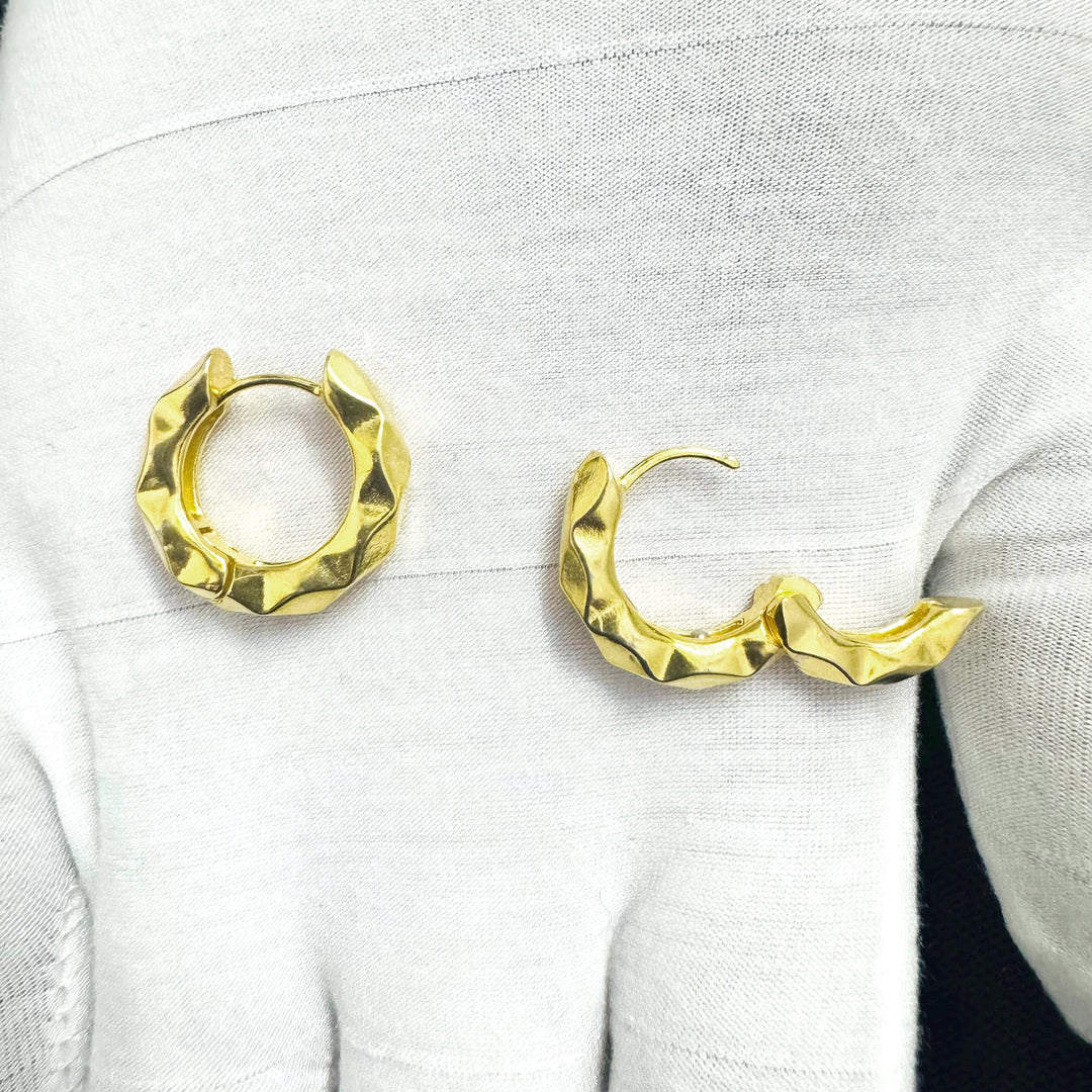 14K Gold  Small Hoop Earrings, Dainty Sterling Silver Hoop Earring, Thick 14k Gold Hoop Earring, Medium Minimal Hoop Earring, Huggie Earring