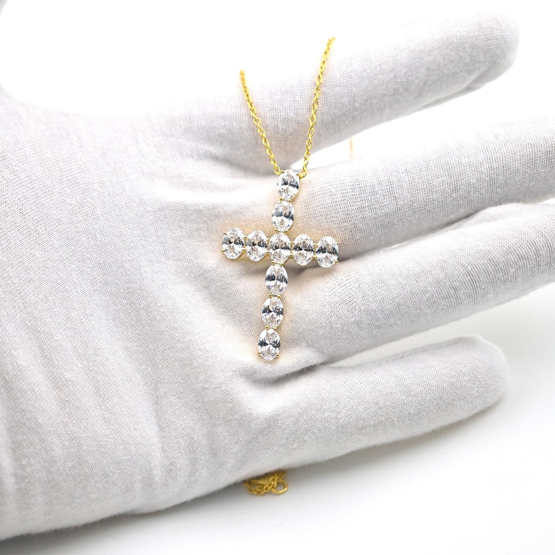 14K Gold Plated Diamond Criss Cross Pendant, Dainty Cross Pendant with Birthstone Personalized Family Tree Pendant, Cross Pendant for Women