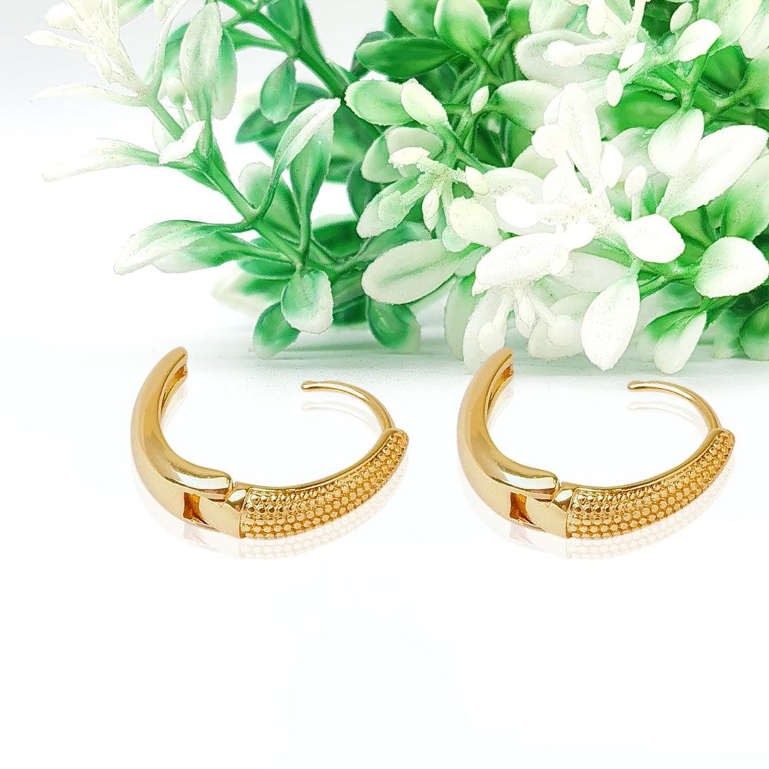 14K Gold Bail Hoop Earrings, Thick Hoop Earrings Women, Huggie Hoop Earrings, Waterproof Earrings, Handmade Earrings, Bail Hoop Earring