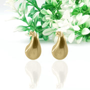 14K Gold Chunky Dome Hoop Earring, Chunky Teardrop Earring, 18K gold plated, Tiny Gold Chunky Stud Hoop Earring, Bottega Drop Earring