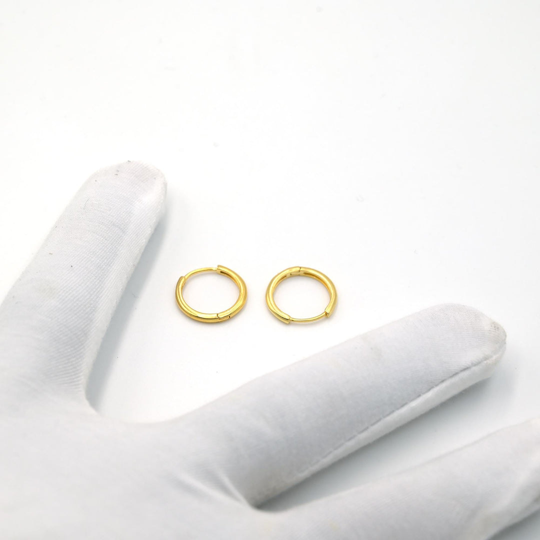 14K Gold Golden Twist Hoop Twisted Huggie Earring Round Hoop Earring Classic Hoop Earring Twist Hoop Twist Huggie Earring Round Hoop Earring