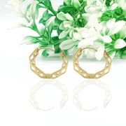 14K Gold Hoop Earring Chunky Hoop Earring Teardrop Everyday clicker hoop Earring Chunky Earring Teardrop Hoop Earring Hexagon Hoop Earring