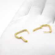 14K Gold Large Hoop Earrings, Hammered Hoop Earrings,  Classic Hoops, Textured Circle Earrings, Unique Hoop Earrings, U Shape Earrings